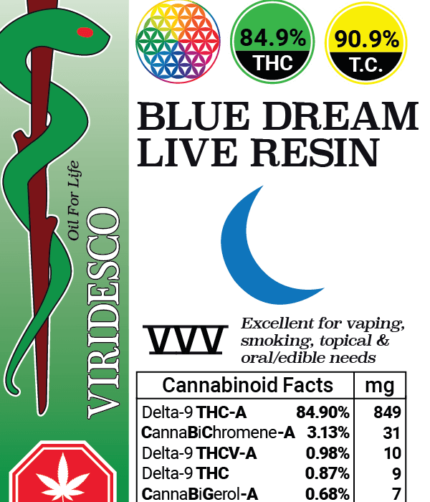 Viridesco Live Resin – Blue Dream