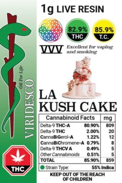 Viridesco Live Resin – LA Kush Cake