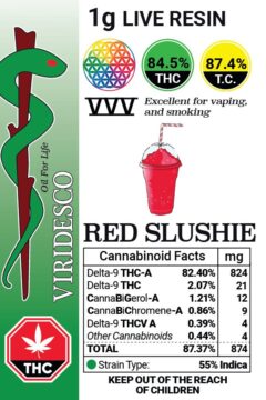 Viridesco Live Resin – Red Slushie